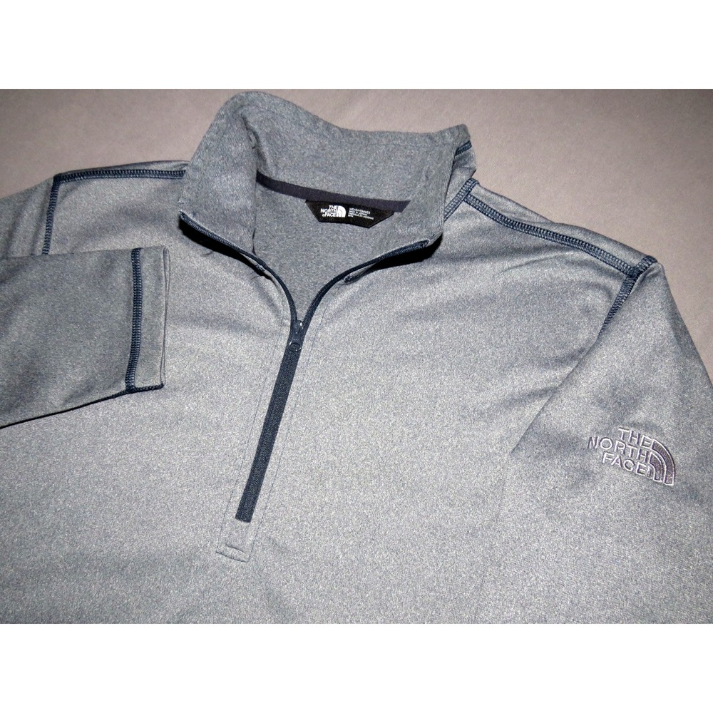The North Face Gray Pull Over 1/4 Zip 100%‎ Polyester Athletic Jacket Men's MED